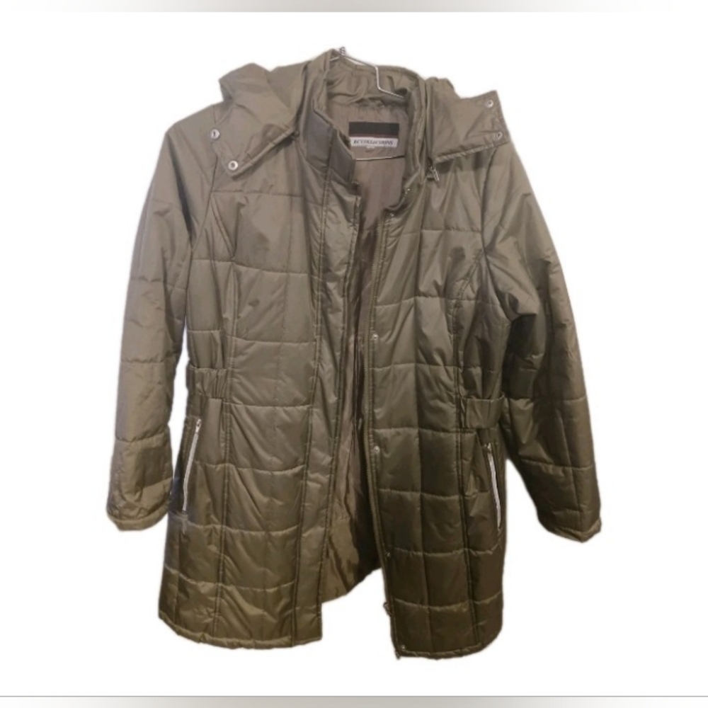 KC Collections Quilted Woven w/ Removable Hood."Size Label Removed"